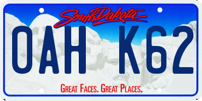 SD license plate 0AHK62