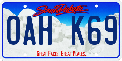 SD license plate 0AHK69