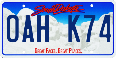 SD license plate 0AHK74