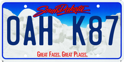 SD license plate 0AHK87