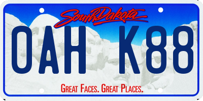 SD license plate 0AHK88