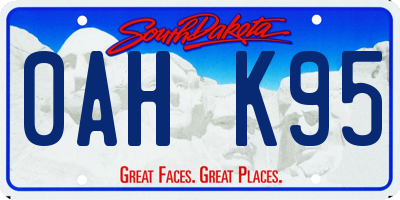 SD license plate 0AHK95