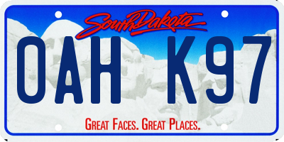 SD license plate 0AHK97