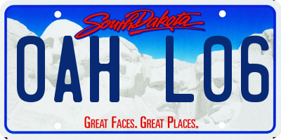 SD license plate 0AHL06