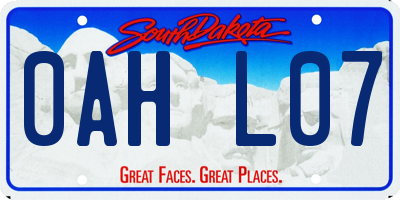 SD license plate 0AHL07