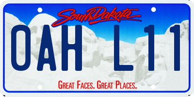 SD license plate 0AHL11
