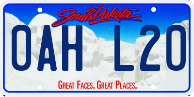 SD license plate 0AHL20