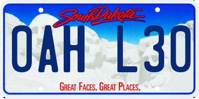 SD license plate 0AHL30