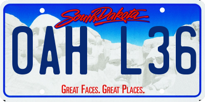 SD license plate 0AHL36
