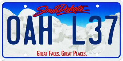 SD license plate 0AHL37