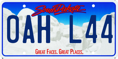 SD license plate 0AHL44