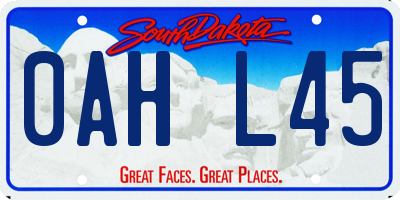 SD license plate 0AHL45