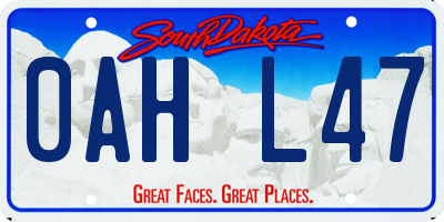 SD license plate 0AHL47