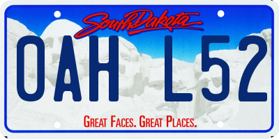 SD license plate 0AHL52