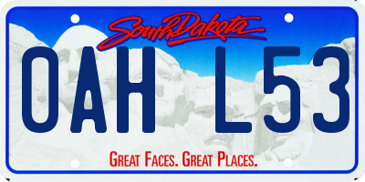 SD license plate 0AHL53