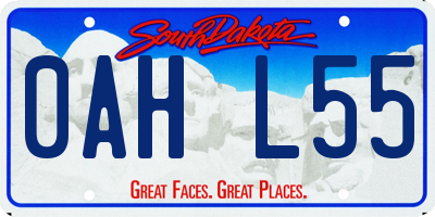 SD license plate 0AHL55