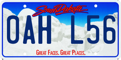 SD license plate 0AHL56