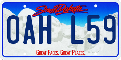 SD license plate 0AHL59