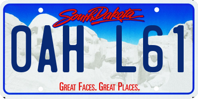 SD license plate 0AHL61