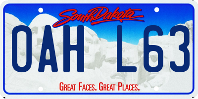 SD license plate 0AHL63