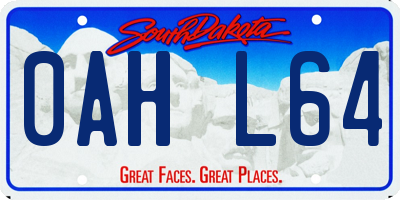 SD license plate 0AHL64