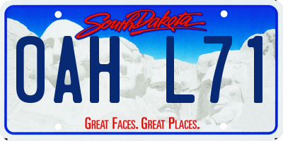 SD license plate 0AHL71