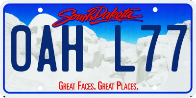 SD license plate 0AHL77