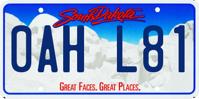 SD license plate 0AHL81