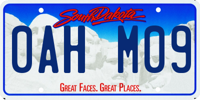 SD license plate 0AHM09