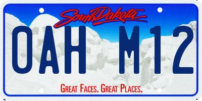 SD license plate 0AHM12