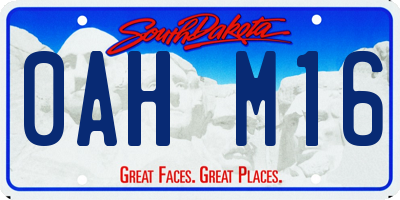 SD license plate 0AHM16