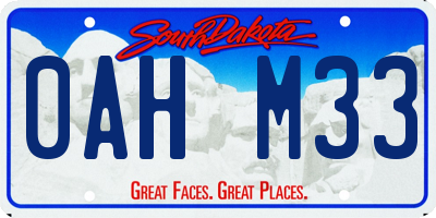 SD license plate 0AHM33