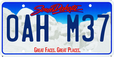 SD license plate 0AHM37