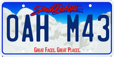 SD license plate 0AHM43