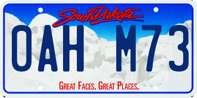 SD license plate 0AHM73