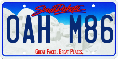 SD license plate 0AHM86