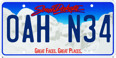 SD license plate 0AHN34