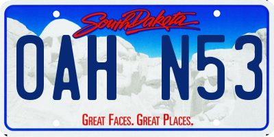 SD license plate 0AHN53