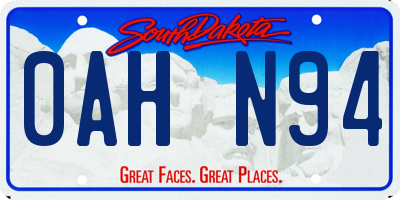 SD license plate 0AHN94