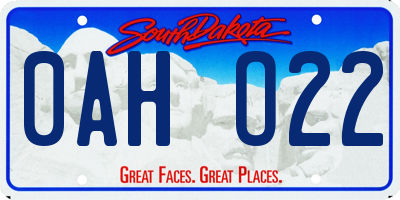 SD license plate 0AHO22