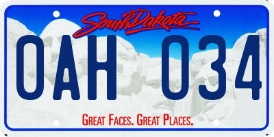 SD license plate 0AHO34