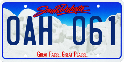 SD license plate 0AHO61