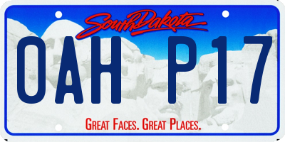 SD license plate 0AHP17