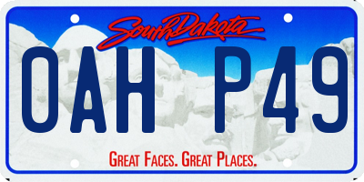 SD license plate 0AHP49