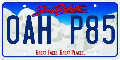 SD license plate 0AHP85