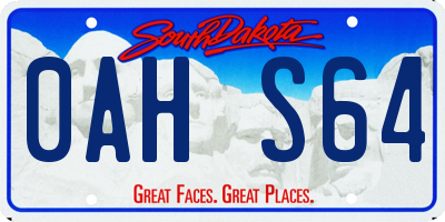 SD license plate 0AHS64