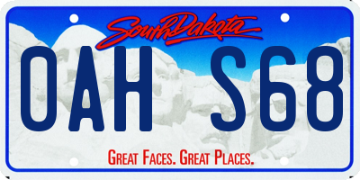 SD license plate 0AHS68