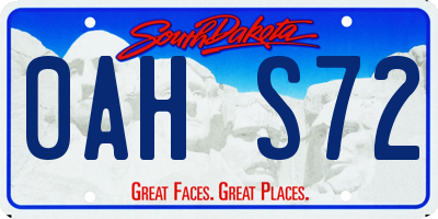 SD license plate 0AHS72