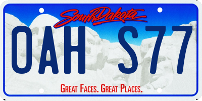 SD license plate 0AHS77