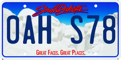 SD license plate 0AHS78